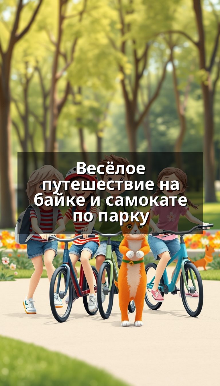 Весёлое путешествие на байке и самокате по парку